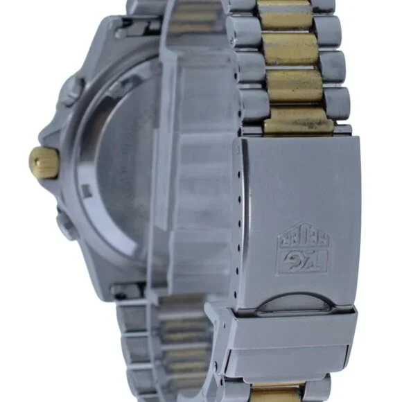 Men's 38mm Tag Heuer Series 3000 Two Tone Grey Dial Chronograph Watch 234.206!